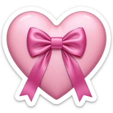 Pink heart with pink bow sticker