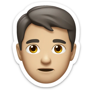 short-cropped scowling brunette white male sticker