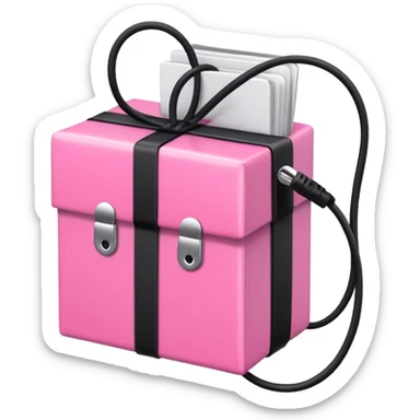Pink Gift with black cable binders  sticker