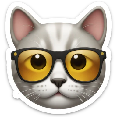 Cat with sunglasses sticker