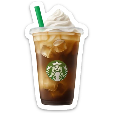 Starbuck ice coffee with ice cubes sticker