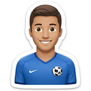 soccer player man blue jersey sticker