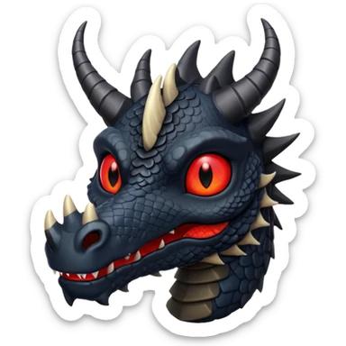 A black dragon with red brillants eyes, great black horns who say hi. sticker
