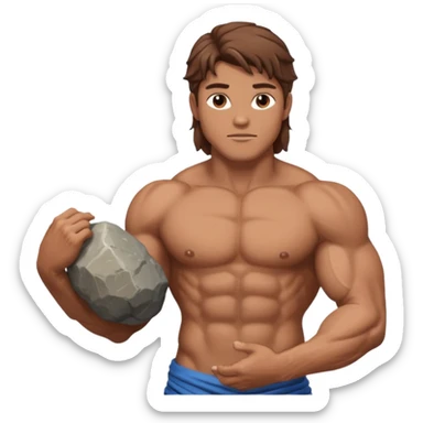 Atlas the greek god with a A big rock and shirt Without a hole WITH BROWN HAIR sticker
