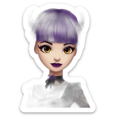 Elissabat-vampire-monsterhigh-goth-romantic-bangs-hair-purple-black sticker