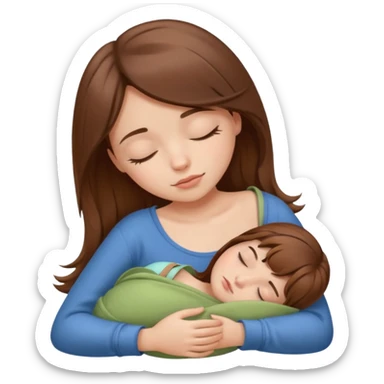 Brown hair fair sling girl sleeping sticker