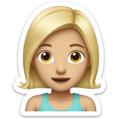 Girl whit brunett and blond hair sticker