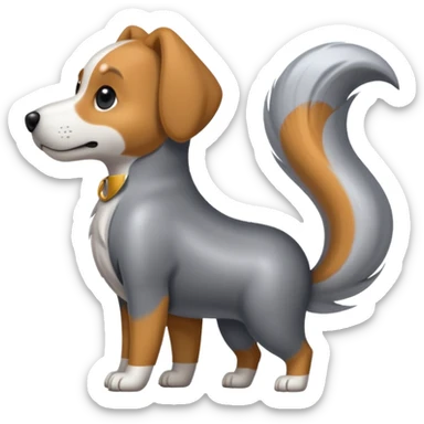 
dog's iron tail sticker
