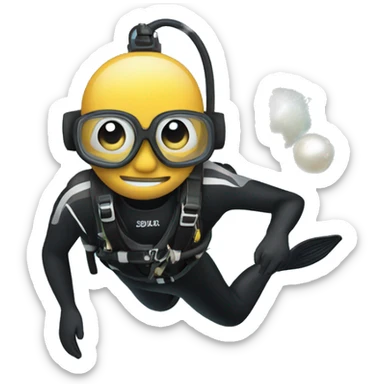 Scuba diver finds a pearl sticker