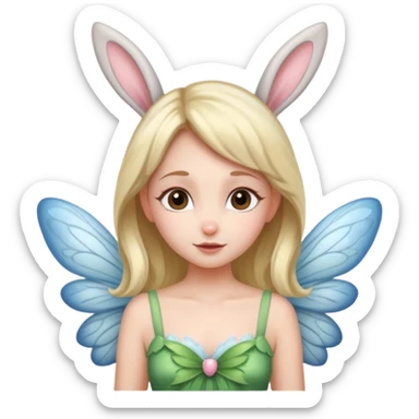 a flying fairy with wings and with bunny ears sticker