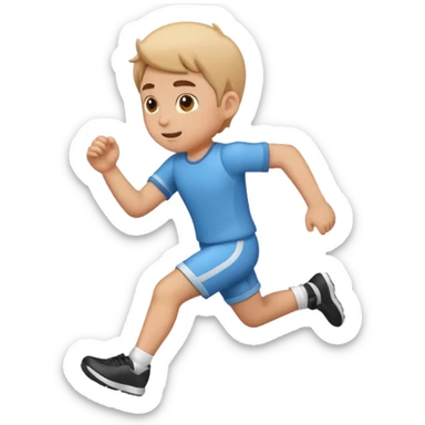 running boy emoji, side view,
cute emoji style, mobile game emoji,
soft 3D look, white outline sticker style,
no background sticker