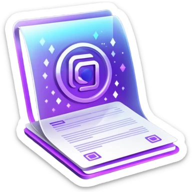 holographic purple document sticker