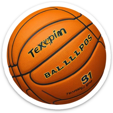 Crea un balón de basket negro con rayas blancas sticker