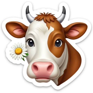 vache avec marguerite sticker