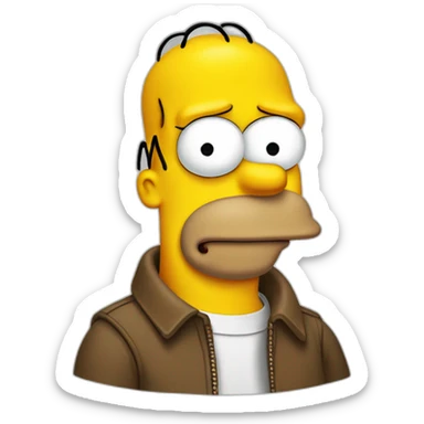 Homer Simpson avec cheveux roux sticker