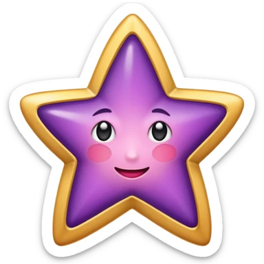 Quiero un emoji de estrella, pero que la estrella sea de oro rosa y brilli brilli con chispitas moradas sticker