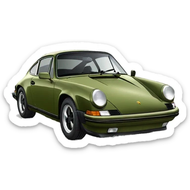 Olive green Porsche 911 sticker