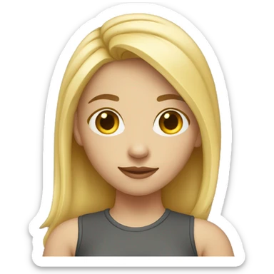 full body Caucasian girl with nose ring  sticker