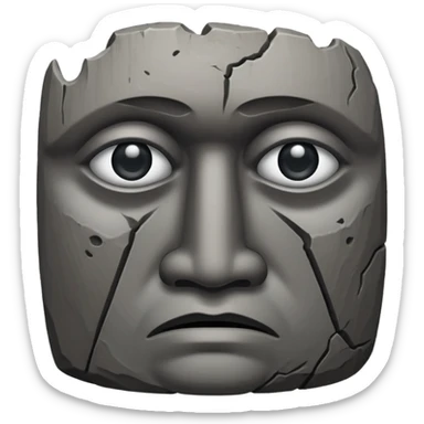 the easter island stone guy with a tear in its eye sticker