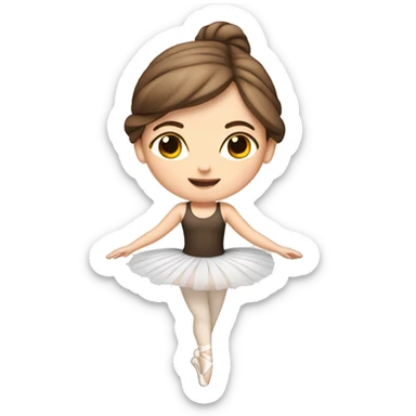 White girl , with brown hair , doing ballet  sticker