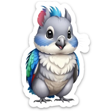 Parrot chinchilla sticker