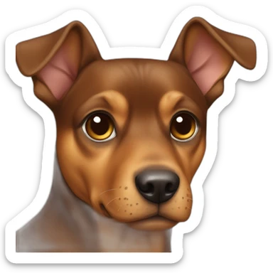 A dog with race of pincher nain with brown fur sticker