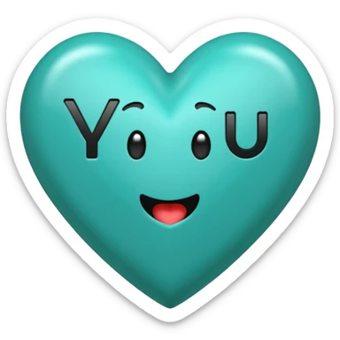 Teal heart with You Rock in italics and exclamation point wording sticker
