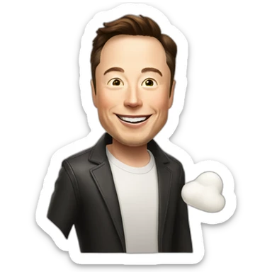 Creame un emoji de elon musk feliz sticker
