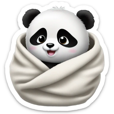 Baby panda in a blanket sticker