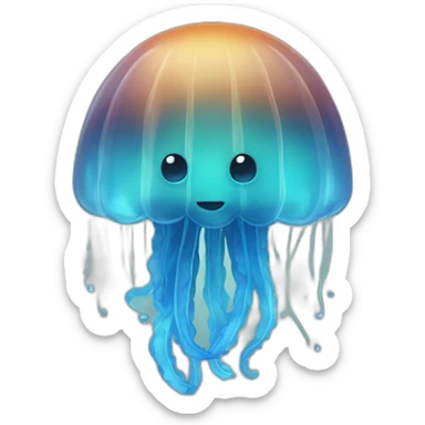 A blue jellyfish sticker