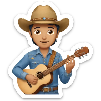 cowboy musician sticker