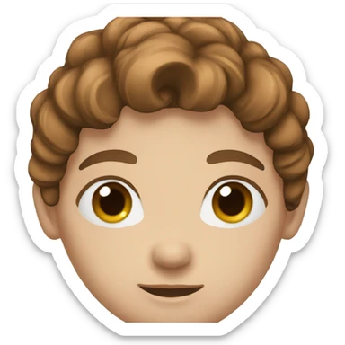 a person with brown hair, blue eyes sticker