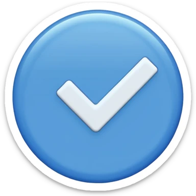 A blue circule whit a white tick in the medium sticker