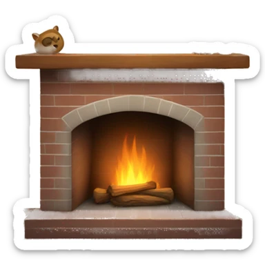 cozy fireplace sticker
