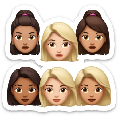 macho girl, different ones, different faces sticker