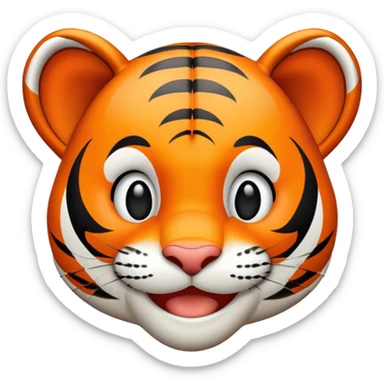 happy tiger face sticker