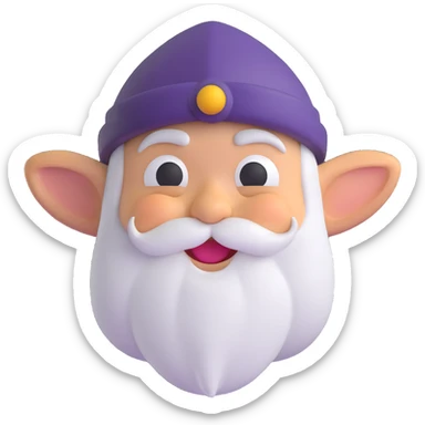 3D emoji style dwarf with a cheerful expression, inspired by Snow White's seven dwarfs sticker