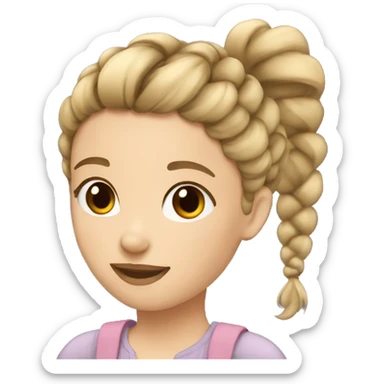  Girl with a French braid dirty blonde sticker