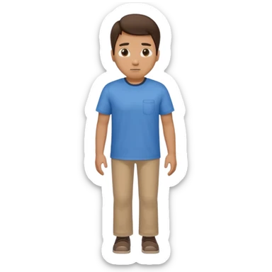 walking man no face, blue shirt, similar to previous eyes emoji style sticker