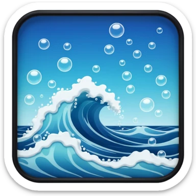 An ocean at a rolling boil with a lot of bubbles in a pot sticker