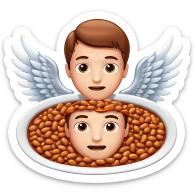 Create baked beans with teenager boys people’s faces on them and put wings on them sticker