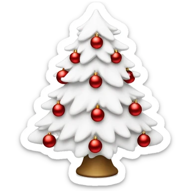 White christmas tree with red ornaments sticker