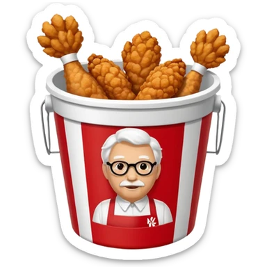 kfc like bucket white and red stripes sticker