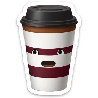 realistic burgundy TAKEAWAY coffee sticker