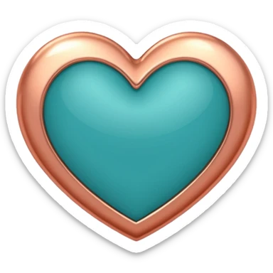 A teal, burnt orang, and rose gold heart, please.  sticker