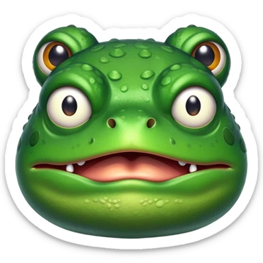 angry frog with furrowed brows sticker