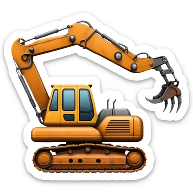 A excavator with four arm and spider legs sticker