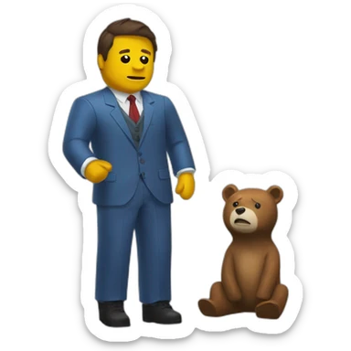 una persona de roblox con un traje de oso triste sticker