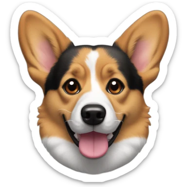 corgi and dash hund mix with jack russel ears and black mouth sticker