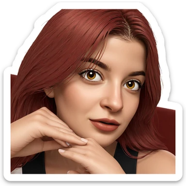 realistic portrait of girl sticker